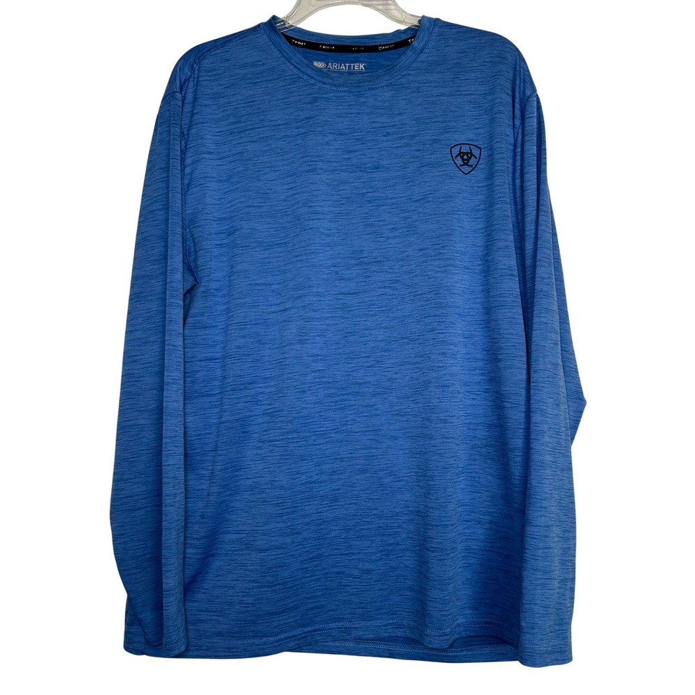 Ariat Mens Large Blue Charger Land of the Free Long Sleeve Tee Graphic